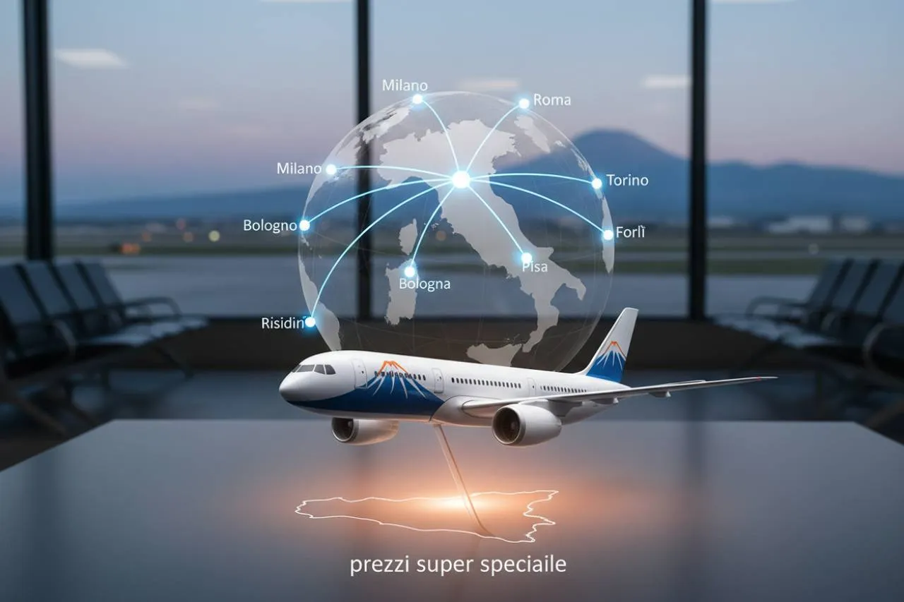 Le rotte e la flotta di Etna Sky