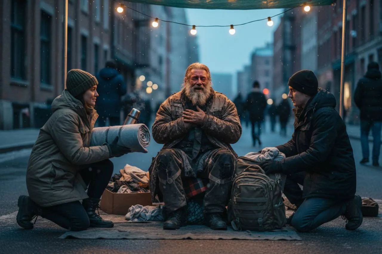 Un angelo in strada e i suoi salvatori