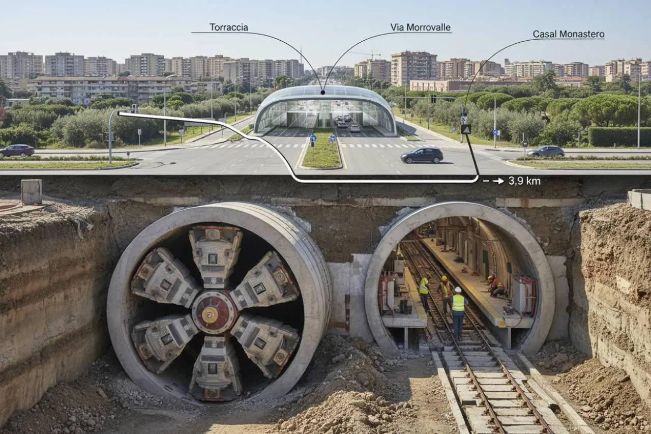 La prima tratta: da Rebibbia a Casal Monastero