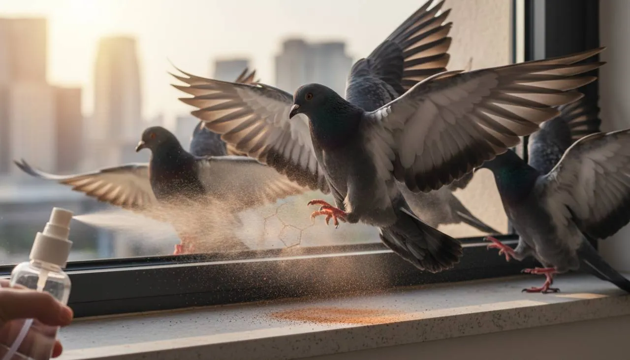 Come funziona lo spray al pepe e perché i piccioni lo evitano