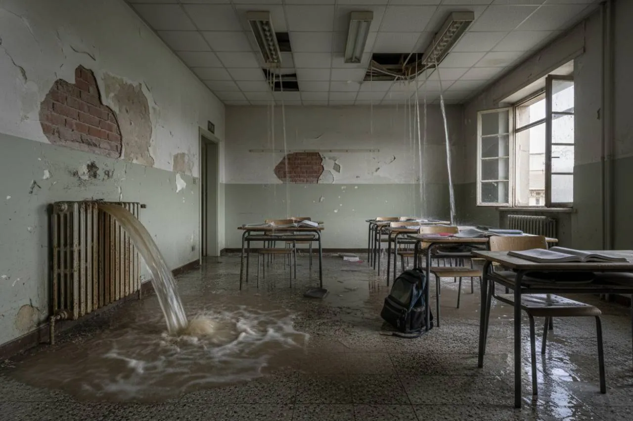 La drammatica situazione nel sud Italia: aule gelide e allagate