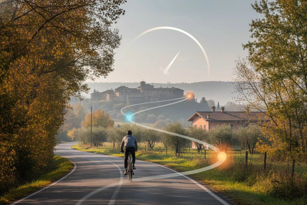La ricostruzione del tragitto in bicicletta
