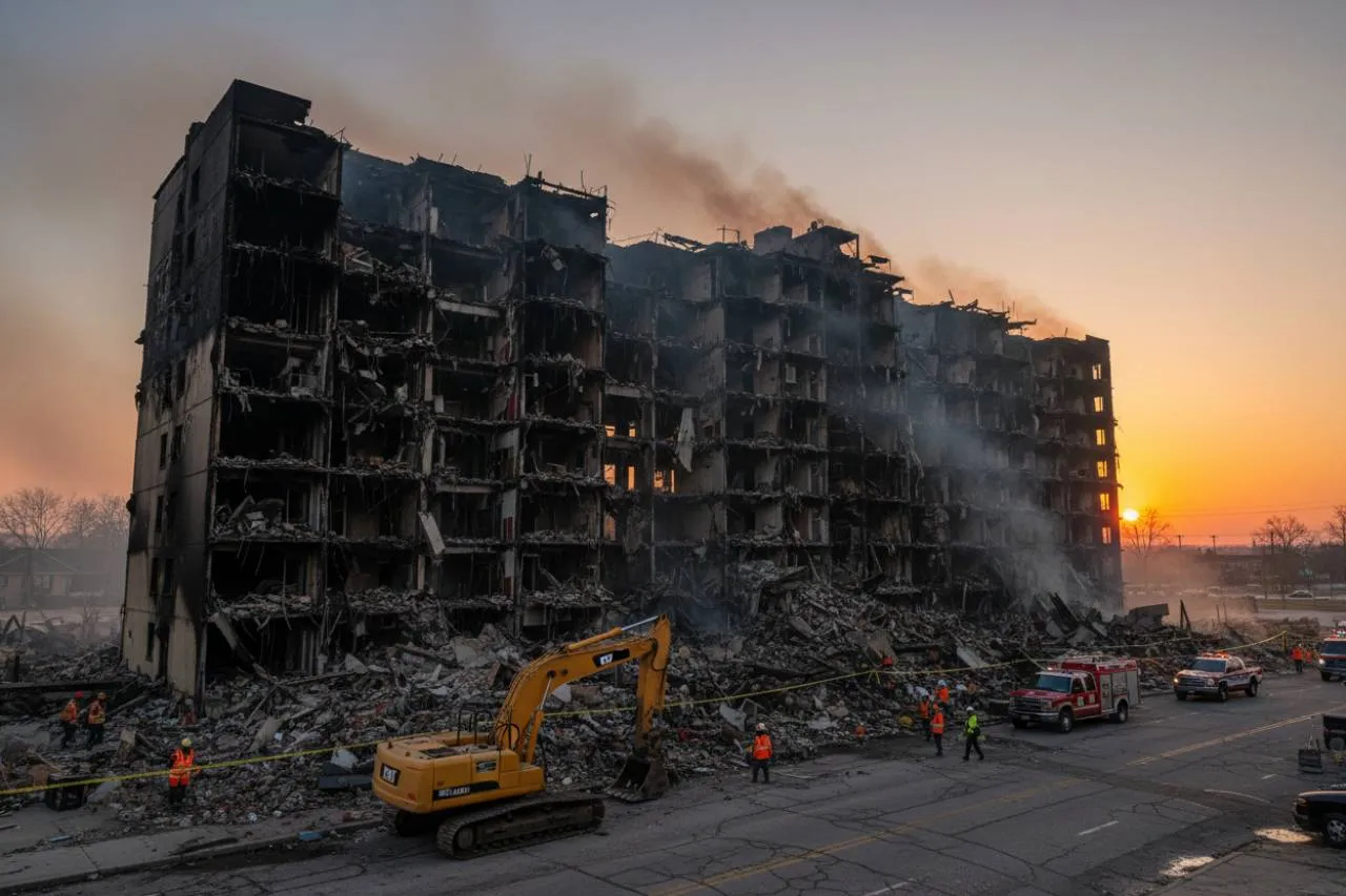 L'indomani del disastro: un palazzo devastato, un'indagine aperta