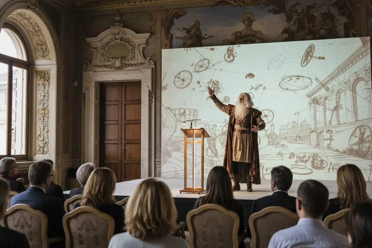 Lo spettacolo “Viaggio favoloso in un’Italia che c’è”: Leonardo sul palco