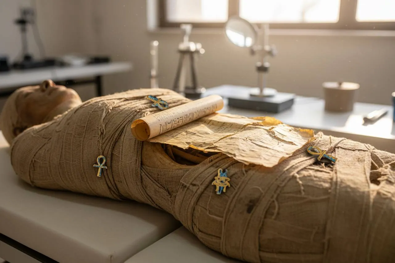 Un papiro millenario nel cuore di una mummia