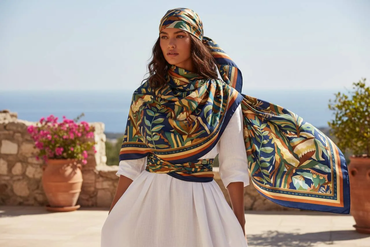 Oltre il collo: La versatilità camaleontica del foulard maxi